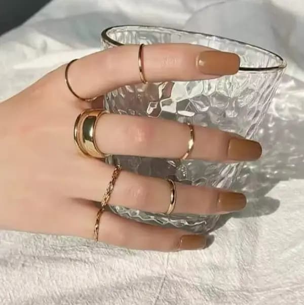 Golden Multiple Rings Set