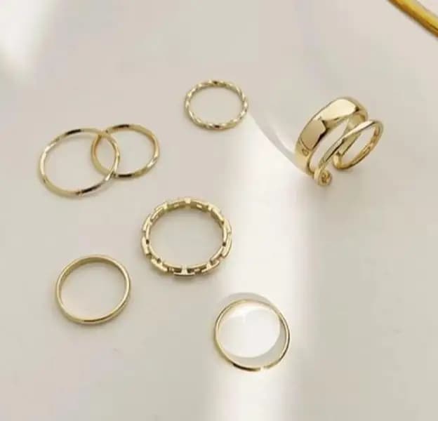Golden Multiple Rings Set