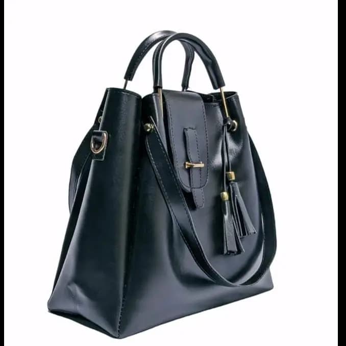 3 Pcs Women's PU Leather Plain Shoulder Bag